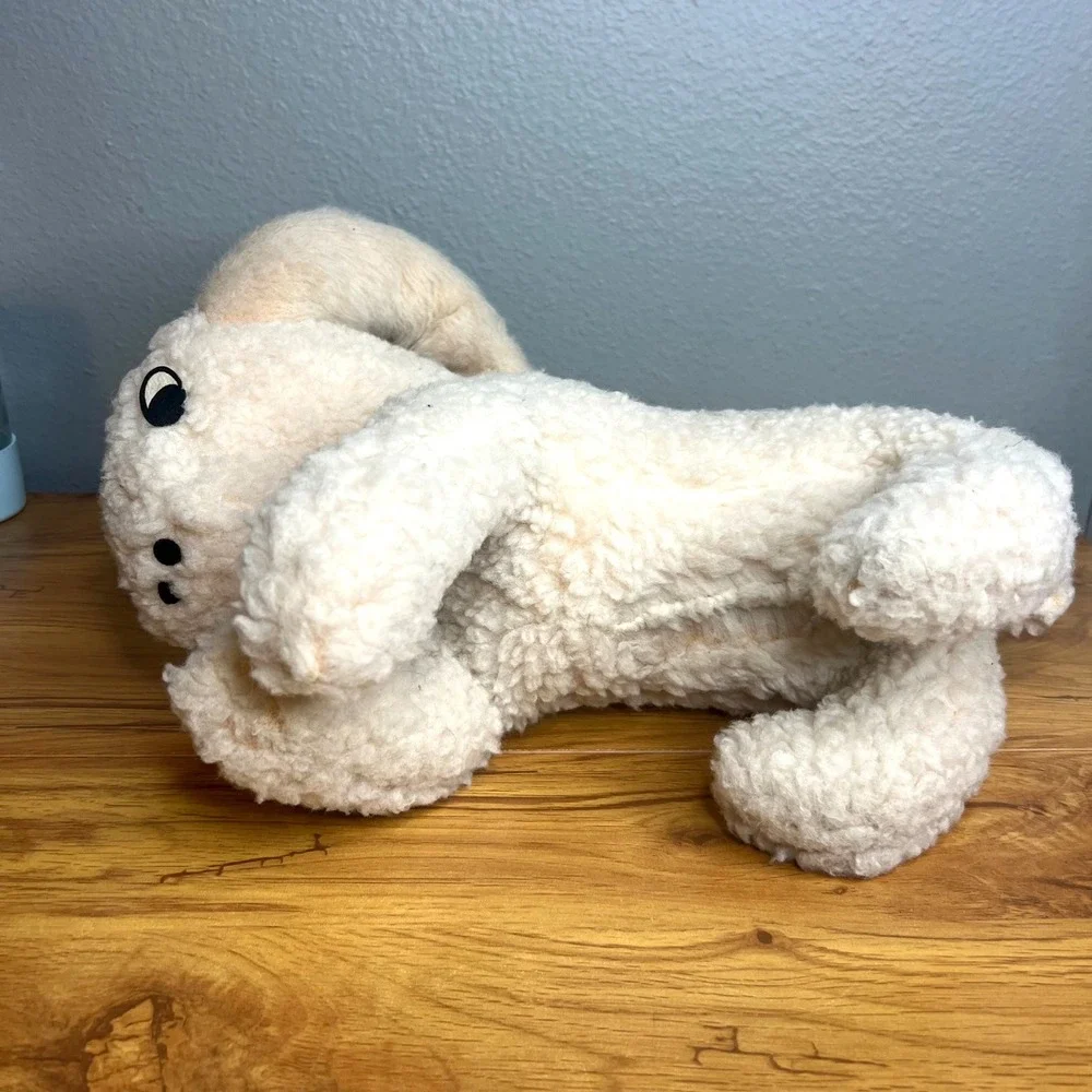 Vintage Ram Mountain Goat Plush Off White Sherpa Stuffed Animal